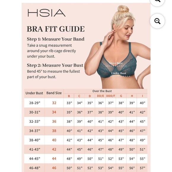 HSIA Enchante Lace enchant Blue Unlined Underwire Bra Sz.42DDD bnwt - Picture 5 of 11